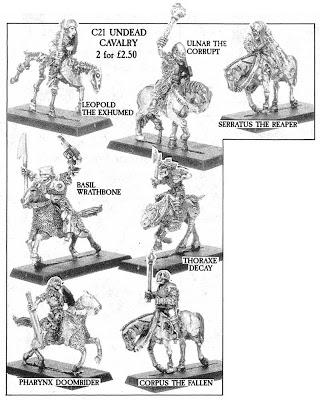 C21 Undead Cavalry en el Mail Order Flyer de 1987