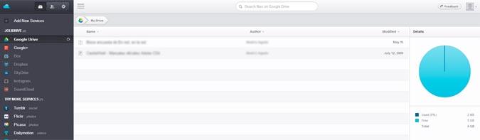 Pantallazo de algunos de los servicios activados en drive.jolicloud.com - Enredenlared