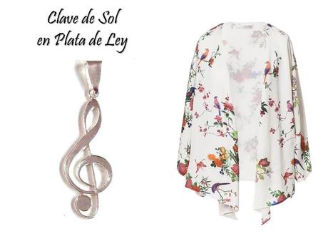 kimono con clave de sol en plata