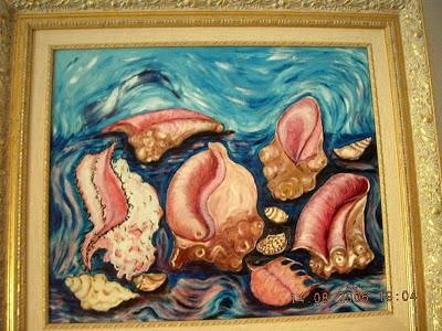 Modegón de caracolas óleo