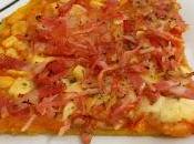 Pizza levadura jamón, bacon quesos