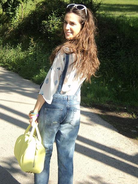 Denim overall fluor