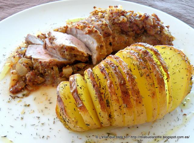 Solomillo de cerdo a la mostaza