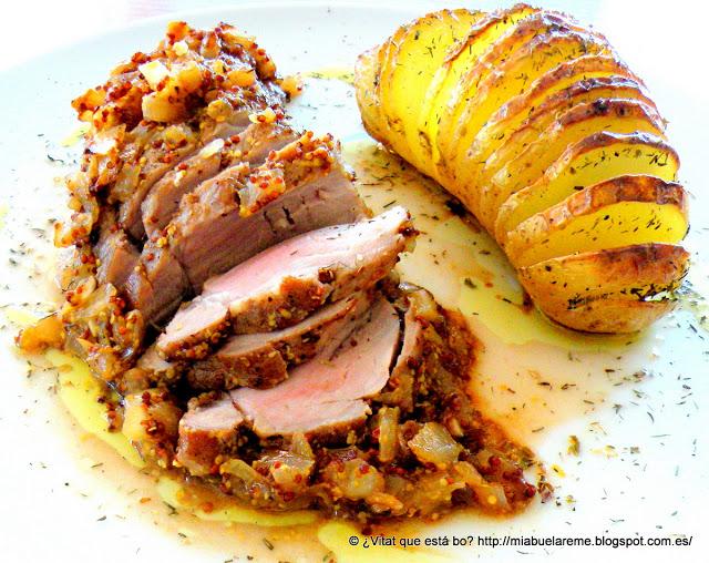 Solomillo de cerdo a la mostaza