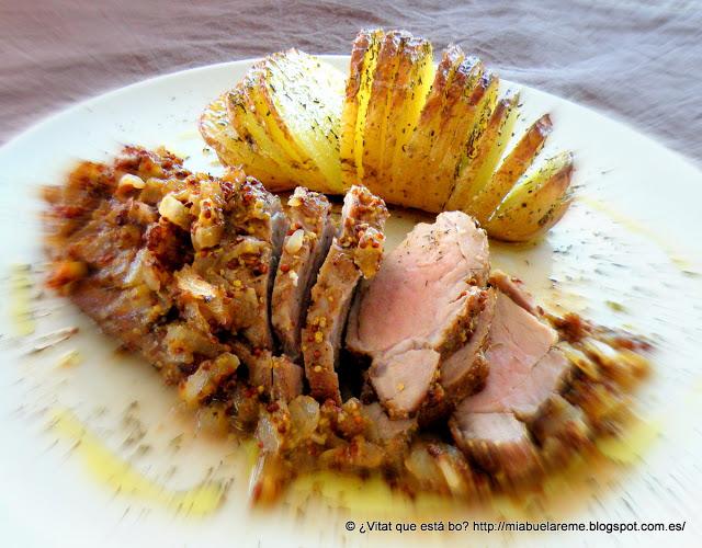 Solomillo de cerdo a la mostaza