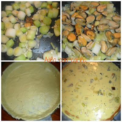 QUICHE DE PUERROS Y MEJILLONES