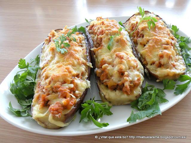 Berenjenas rellenas de pavo