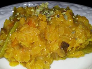 Lentejas rojas con curry