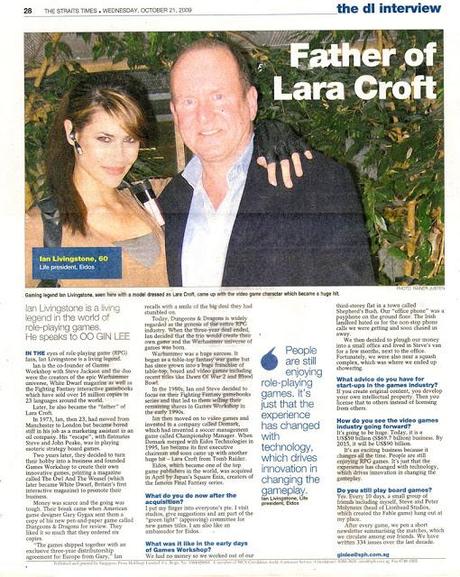 El padre de Lara Croft(Y uno de los de GW).Entrevista de 2009
