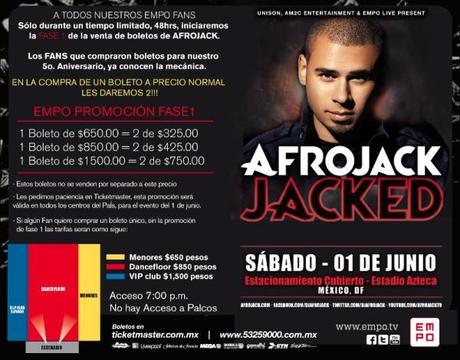 Promoción Concierto Afrojack @Estacionamiento Estadio Azteca promoAFROJACK_1_f7db1e