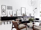 Blanco, negro madera casa estilista sueca