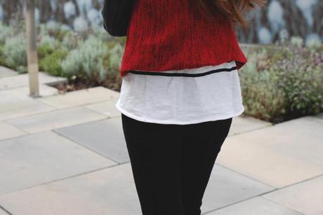 Black and white stripes and bicolor jacket