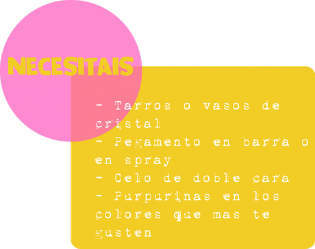 GLITTER! DIY: portavelas + purpurina