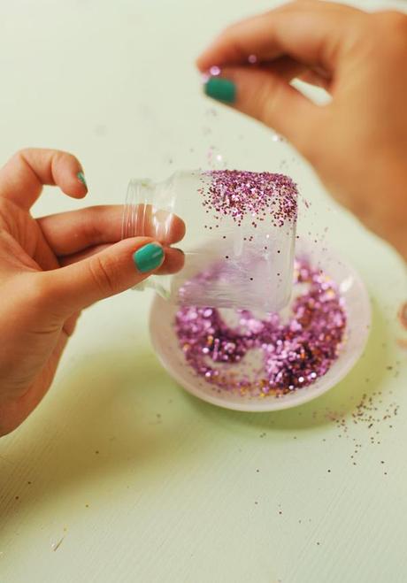 GLITTER! DIY: portavelas + purpurina