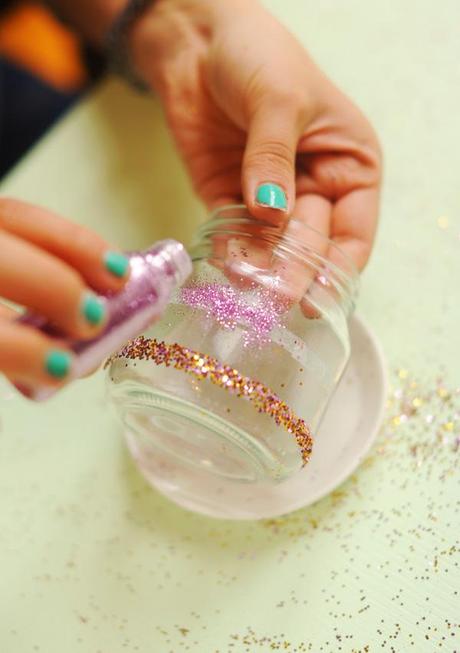 GLITTER! DIY: portavelas + purpurina