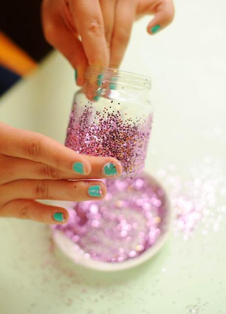 GLITTER! DIY: portavelas + purpurina
