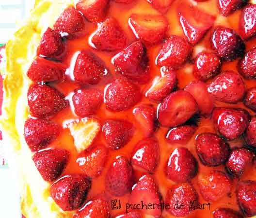 TARTA RÁPIDA DE FRESAS y de paso mermelada de fresas