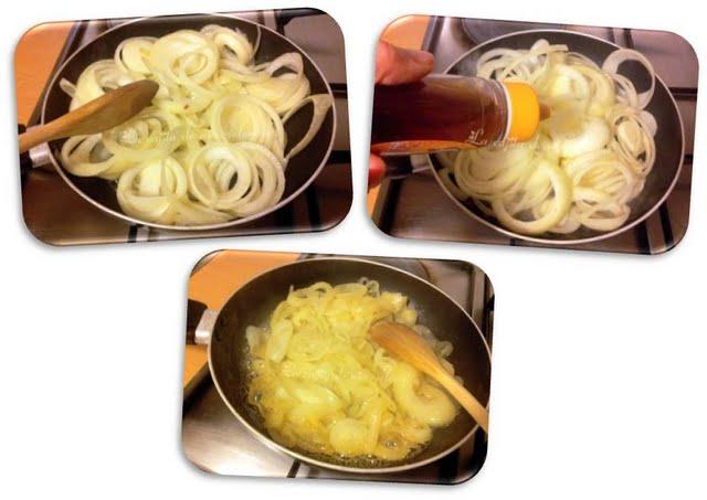 Tartaleta de cebolla caramelizada y queso de tetilla con nueces