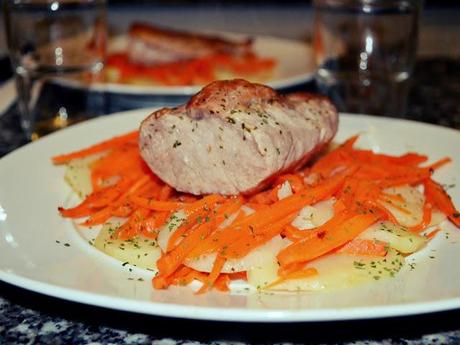 Solomillo de cerdo al papillote Solomillo de cerdo al papillote