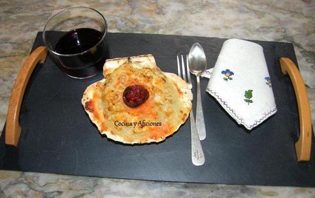 Gratinado de puré de patata en concha de peregrino  OK