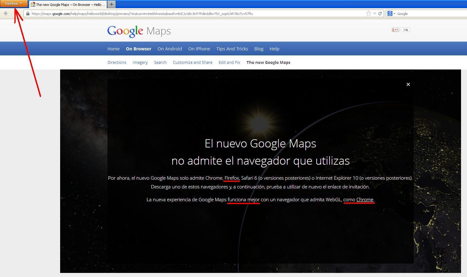 Google Maps navegador