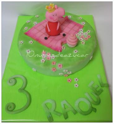 Tarta Peppa Pig y su merienda!!!