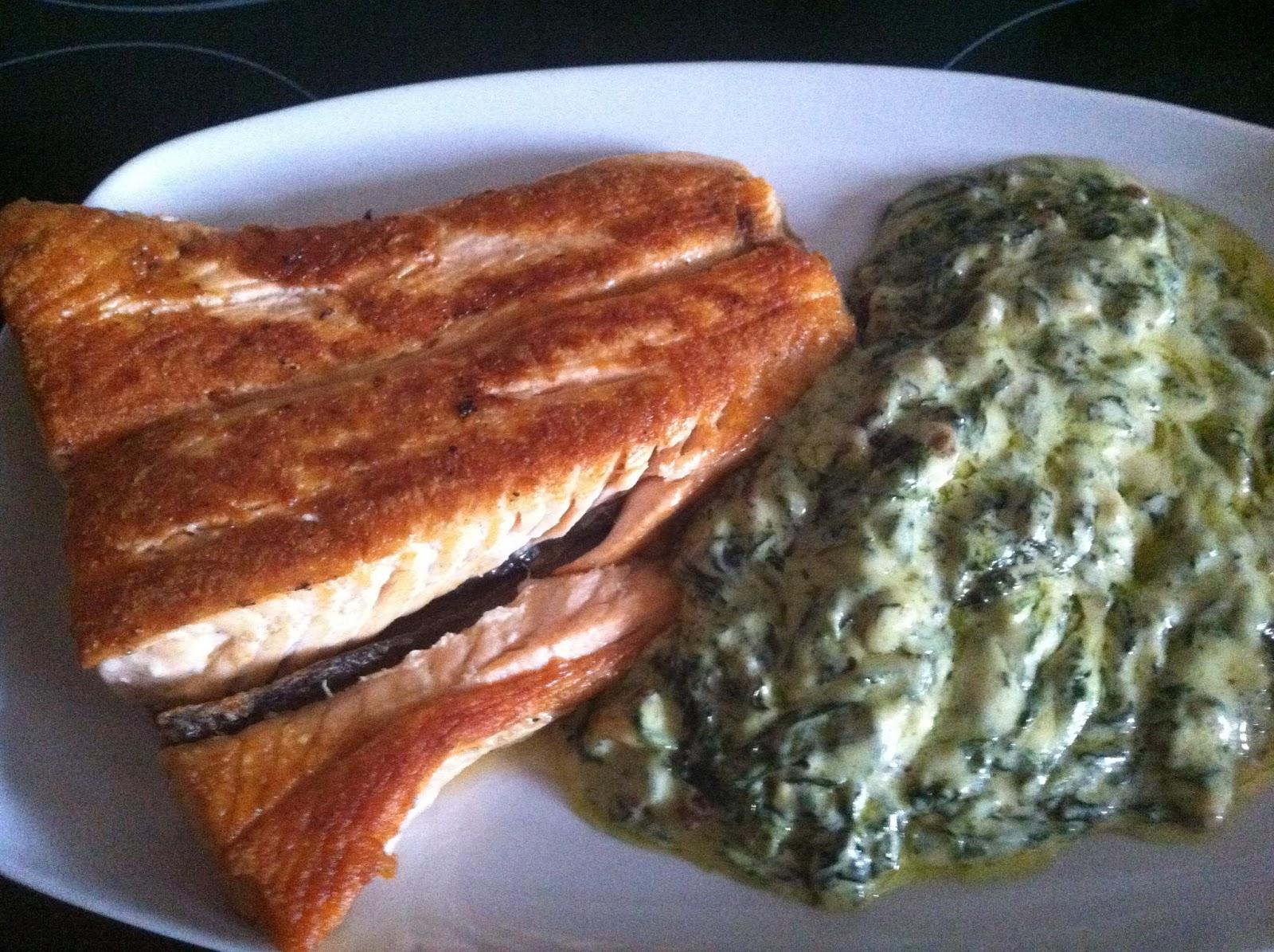 Salmón con espinacas