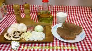 Atún fresco con salsa de champiñones