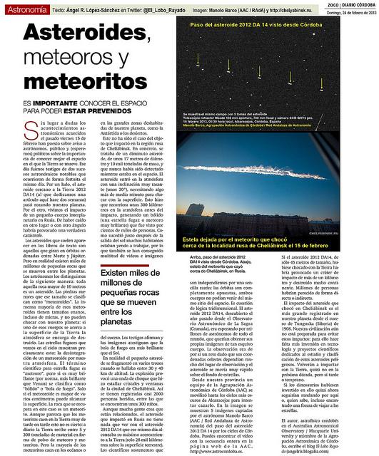 Zoco de Astronomía: Asteroides, meteoritos, cometas