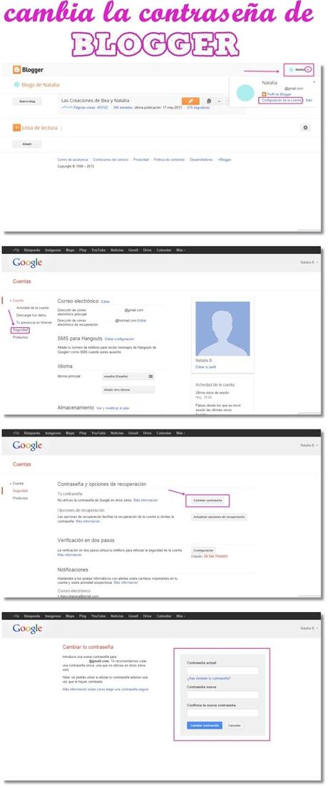 Tutorial para el blog: cambiar la contraseña de Blogger