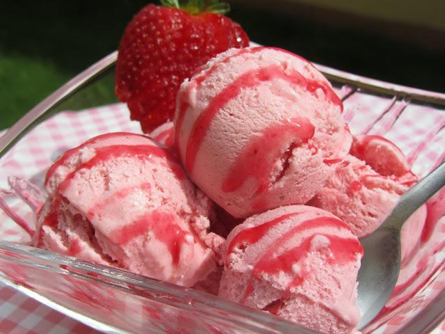 Helado de fresa