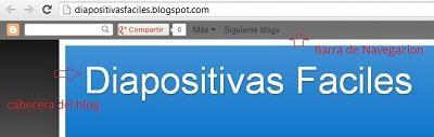 Vista de la Barra de navegación de Blogger activada Vista de la Barra de navegación de Blogger activada