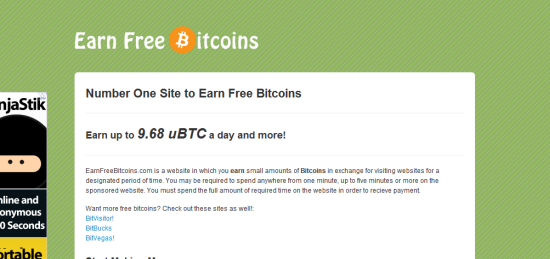 Consigue tus primeros Bitcoins con Earn Free Bitcoins
