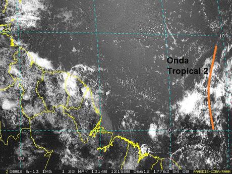 Ubicación de la 2da. Onda Tropical