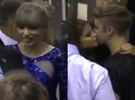 El encuentro de Selena Gómez y Justin Bieber en los Billboards! (VIDEO)