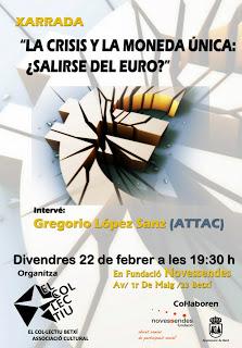 Salir del €uro para recuperar la soberanía económica, monetaria y ciudadana.