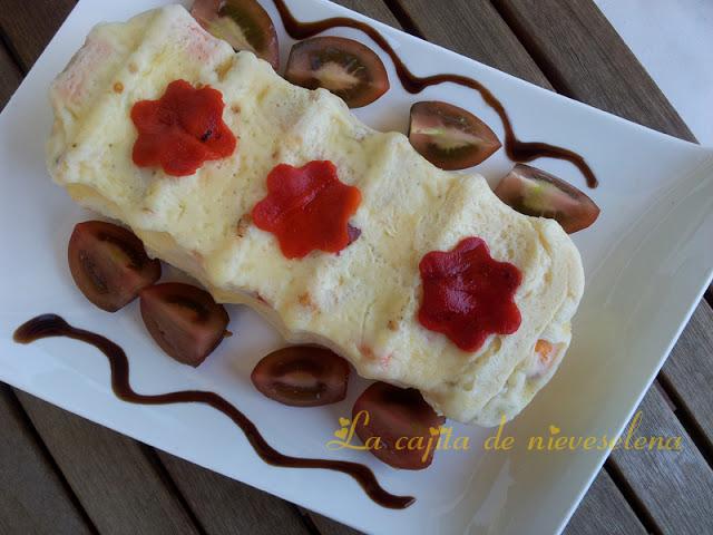 Pastel de rape y gambones en microondas