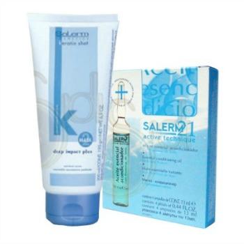 Salerm Mascarilla Keratin Shot y Aceite esencial Reparador en ampollas