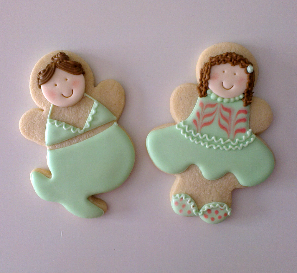 ♥ Galletas decoradas niñas y sirenas. Challenge yourself: Wet on wet