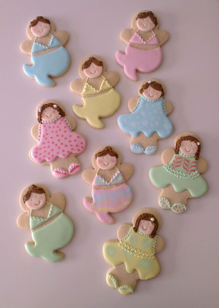 ♥ Galletas decoradas niñas y sirenas. Challenge yourself: Wet on wet