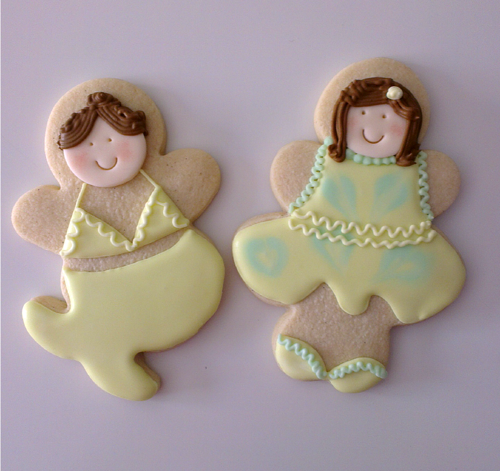 ♥ Galletas decoradas niñas y sirenas. Challenge yourself: Wet on wet