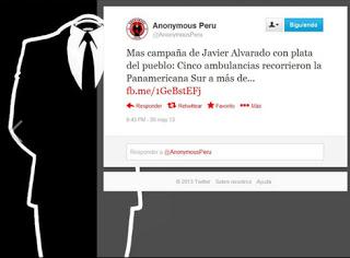 COLECTIVO VIRTUAL ANONYMOUS PROMOCIONA CANDIDATURA DE JAVIER ALVARADO A PALACIO DE GOBIERNO…