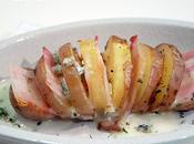 Patatas Hasselback rellenas beicon queso Gorgonzola