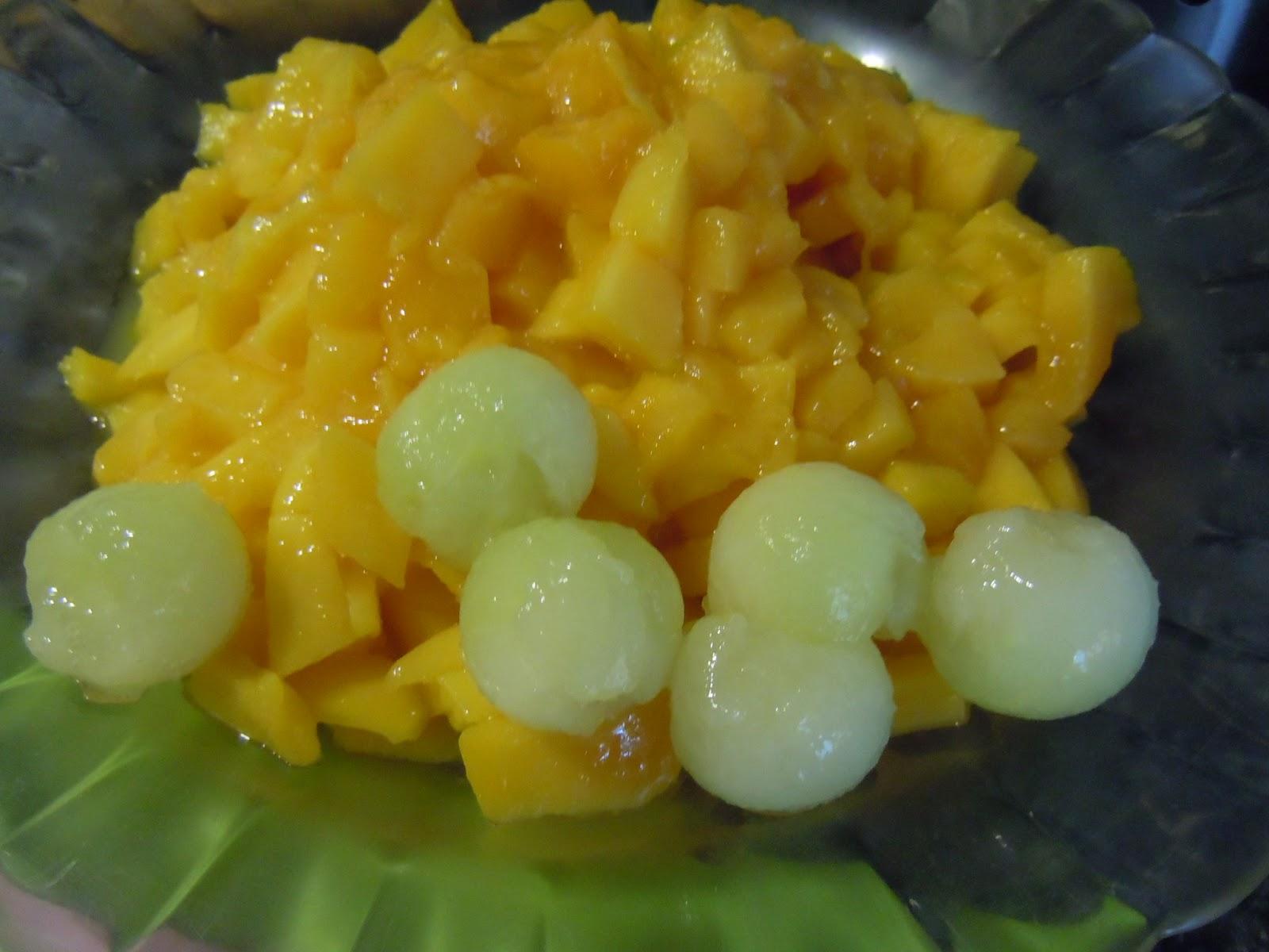Macedonia de melón y mango