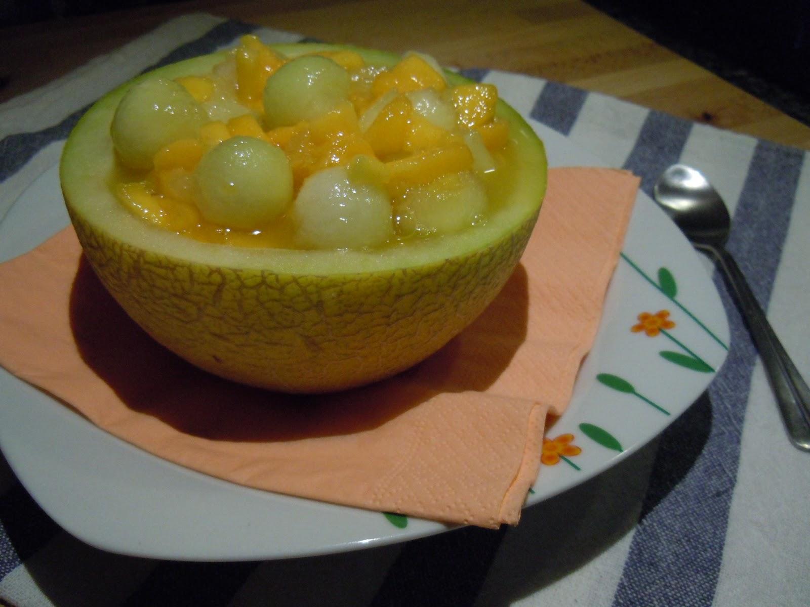 Macedonia de melón y mango