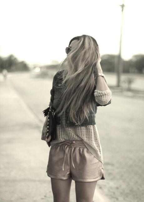 metallic shorts Mónica Sors