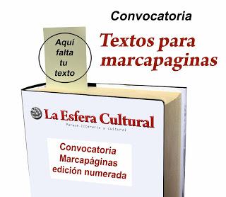 Convocatoria literaria: Libros y lectura. Textos para marcapáginas