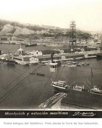 BARCELONA...EL TELEFÉRICO AÉREO DE LA BARCELONETA A MIRAMAR, 1930...22-05-2013...