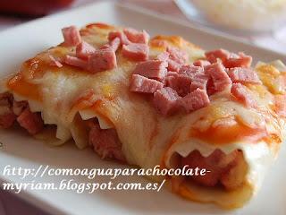 CANELONES DE MORTADELA