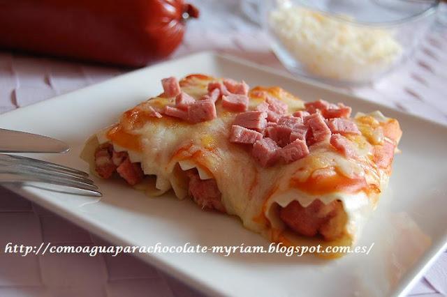 CANELONES DE MORTADELA